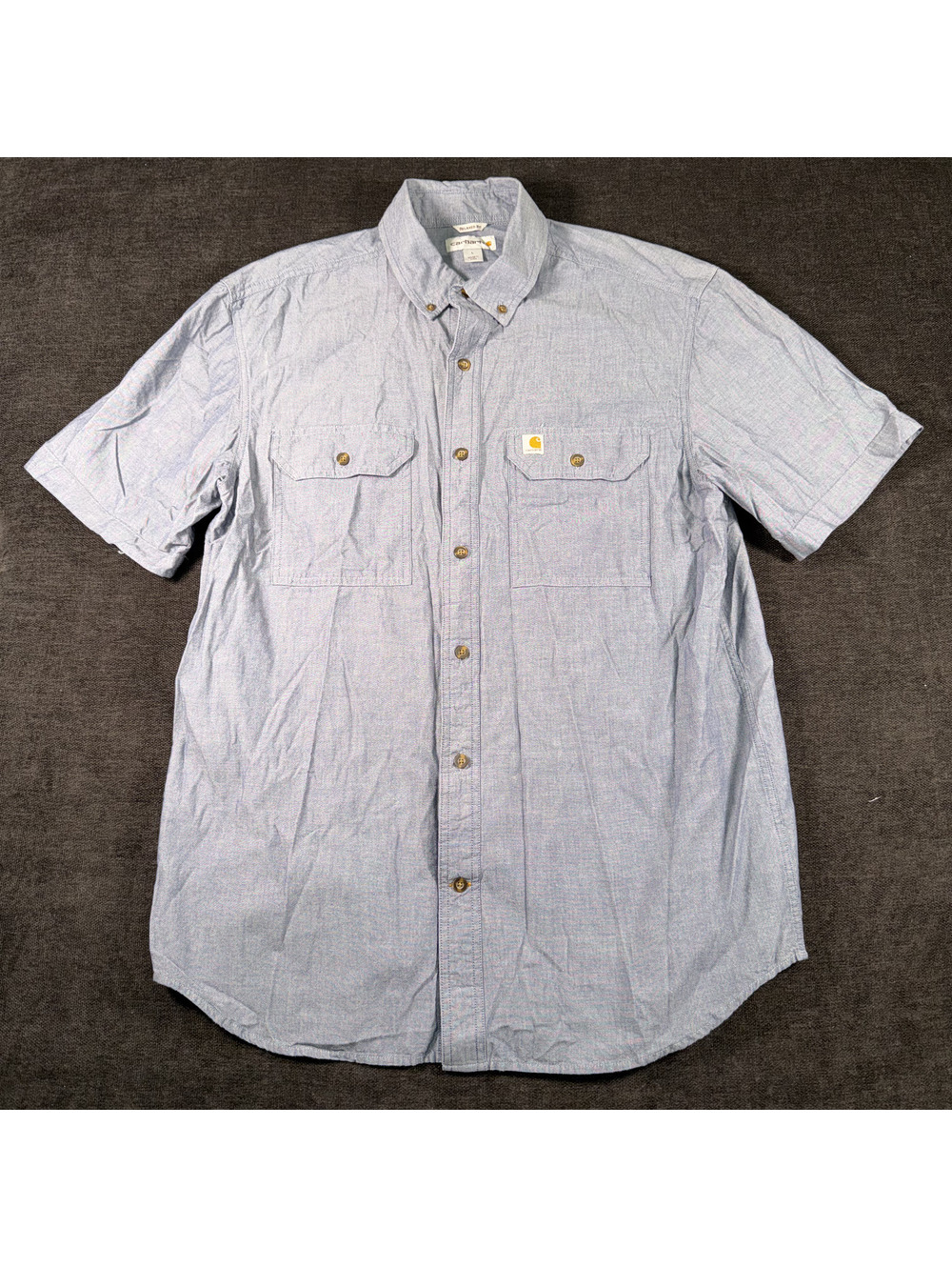 Carhartt Men's Relaxed Fit Short Sleeve Button-Up Shirt Large Regular